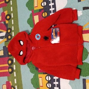 Toddler Fuzzy spider man coat